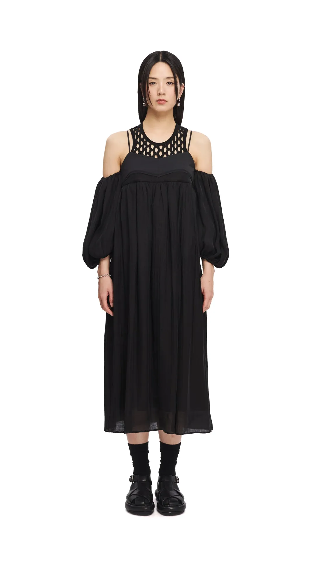 Spark Glow Cold Shoulder Dress