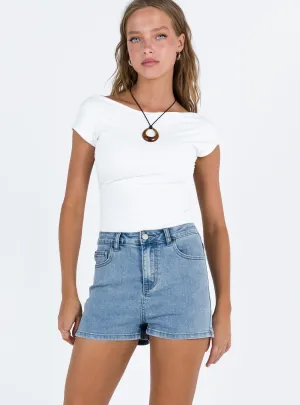 Raymer Shorts Mid Wash Denim Vegan Mood