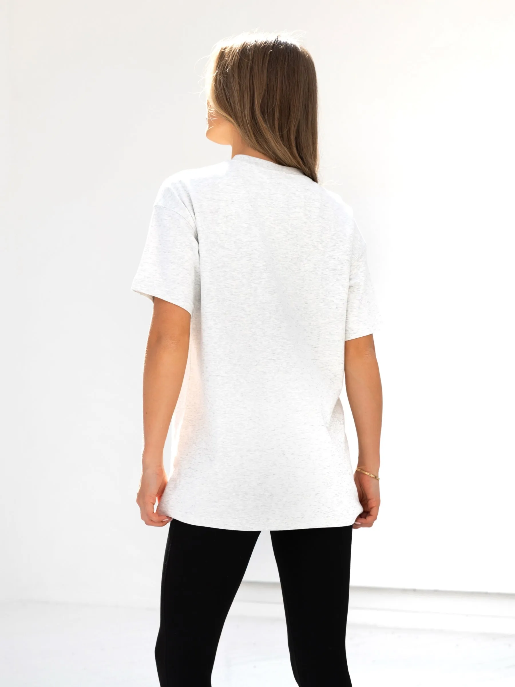Sami Oversized T-Shirt - Marl White OdorResistantTechnology Loose Fit