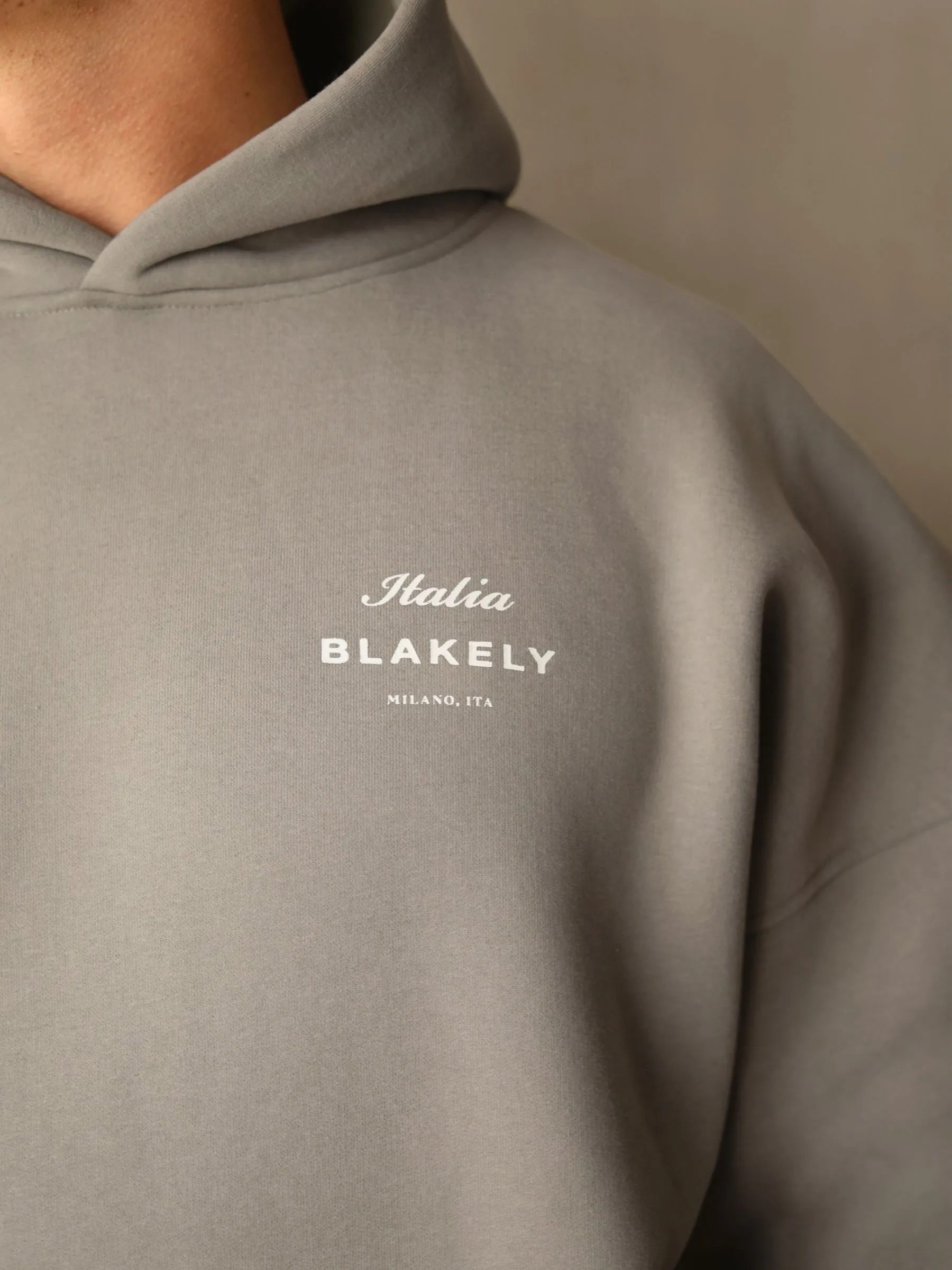 Italia Relaxed Hoodie - Stone Grey country style cool-toned