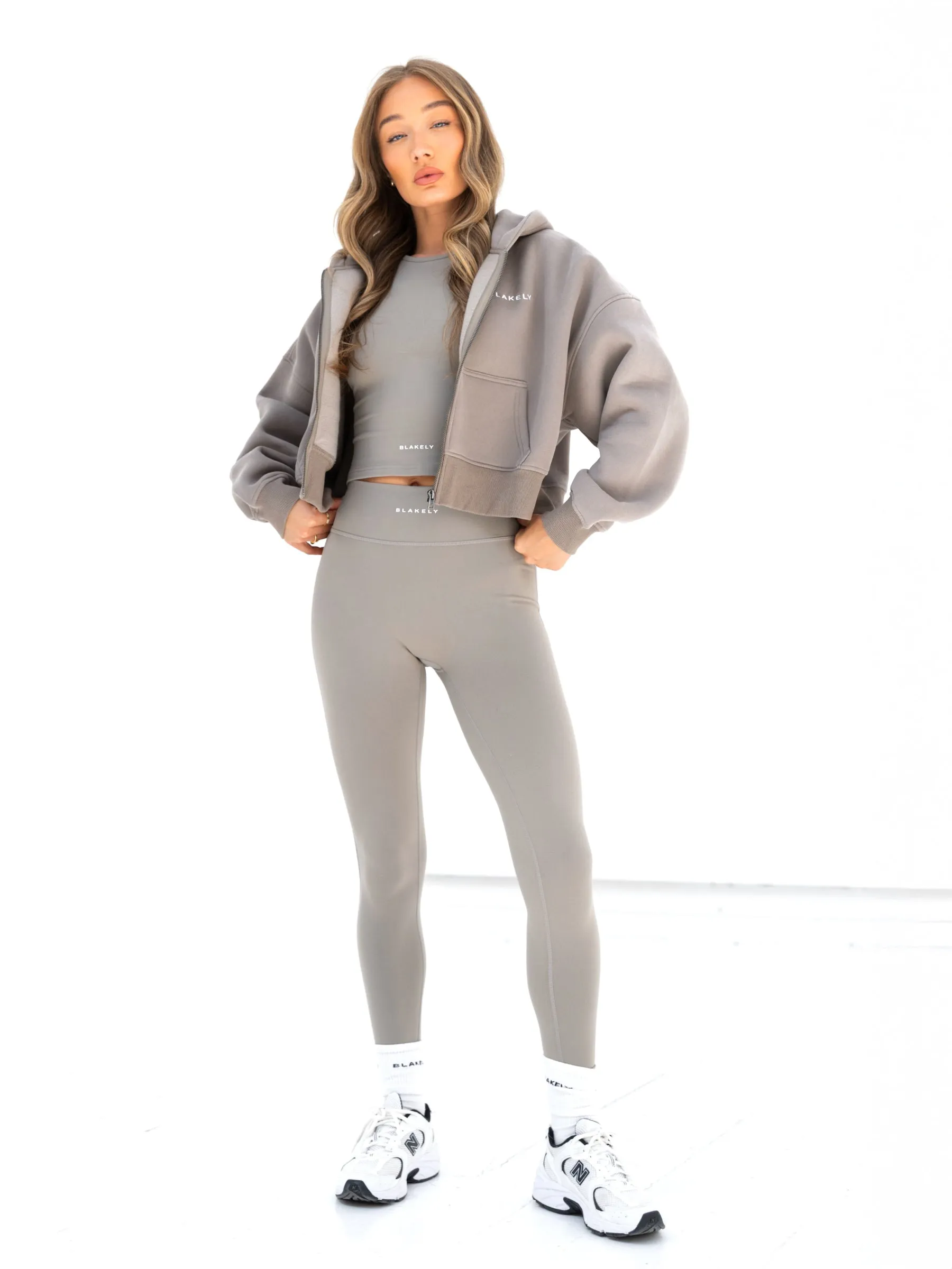 Anti Static Material Hedgehog like Blakely Full Zip Hoodie - Neutral Grey