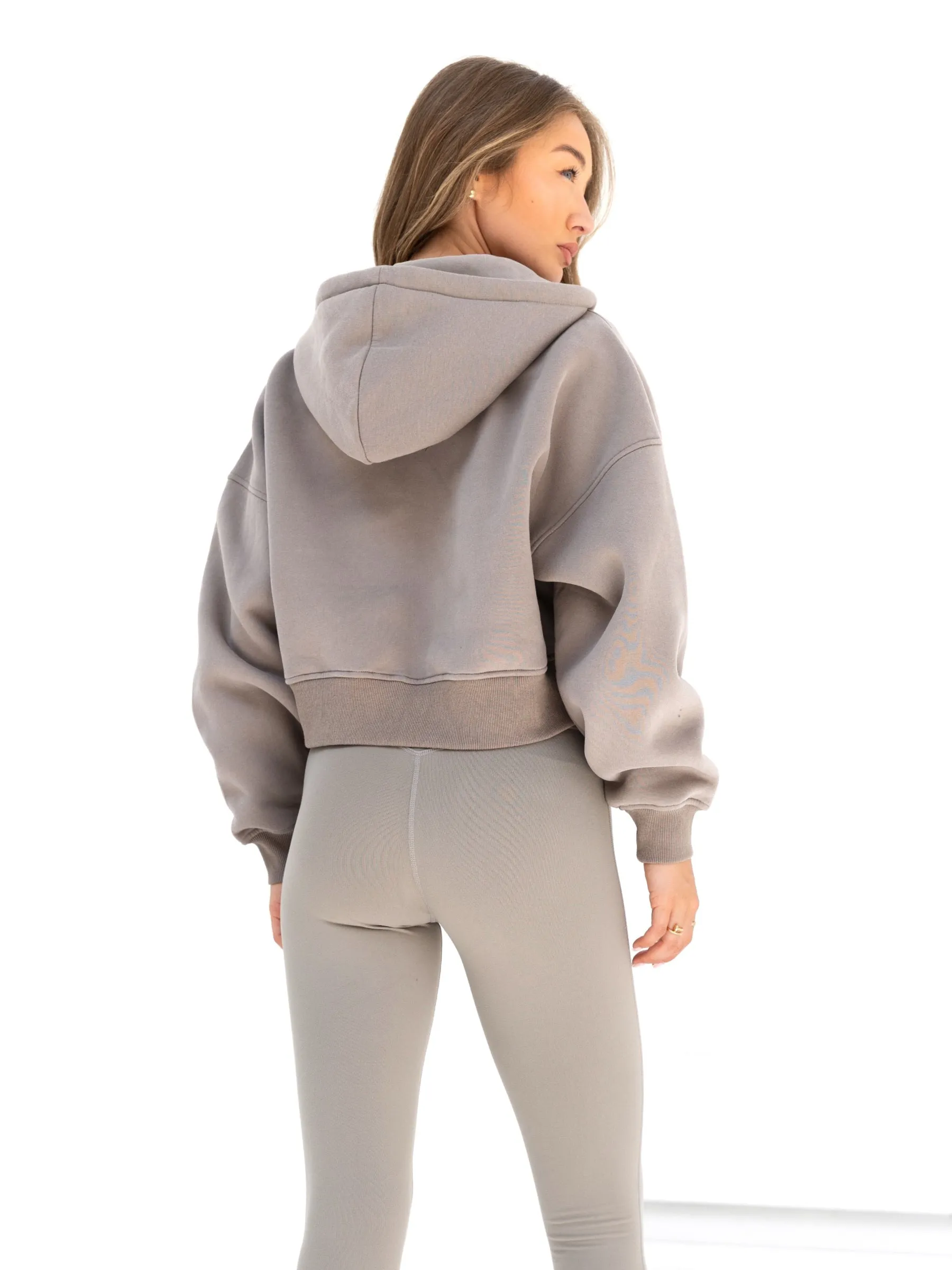 Blakely Full Zip Hoodie - Neutral Grey Hip Hop Fashion