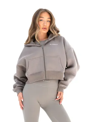 Blakely Full Zip Hoodie - Neutral Grey Linen blend