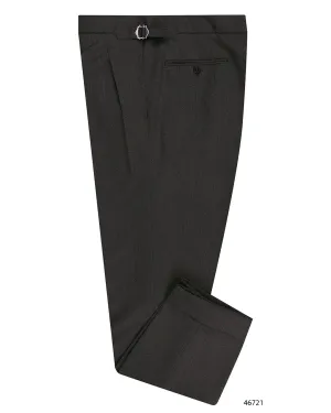 Adjustable Drawcord Drapers: Beige Covert Wool High Waisted Pant