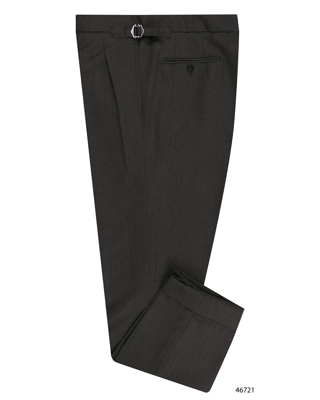 Adjustable Drawcord Drapers: Beige Covert Wool High Waisted Pant