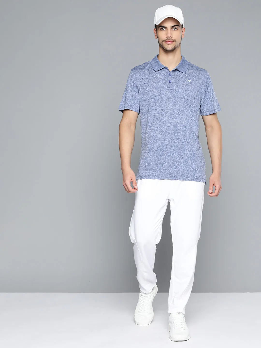 Alcis Men Polo Collar Anti Static Slim Fit Sports T-shirt Performance Wear Oversized Silhouette