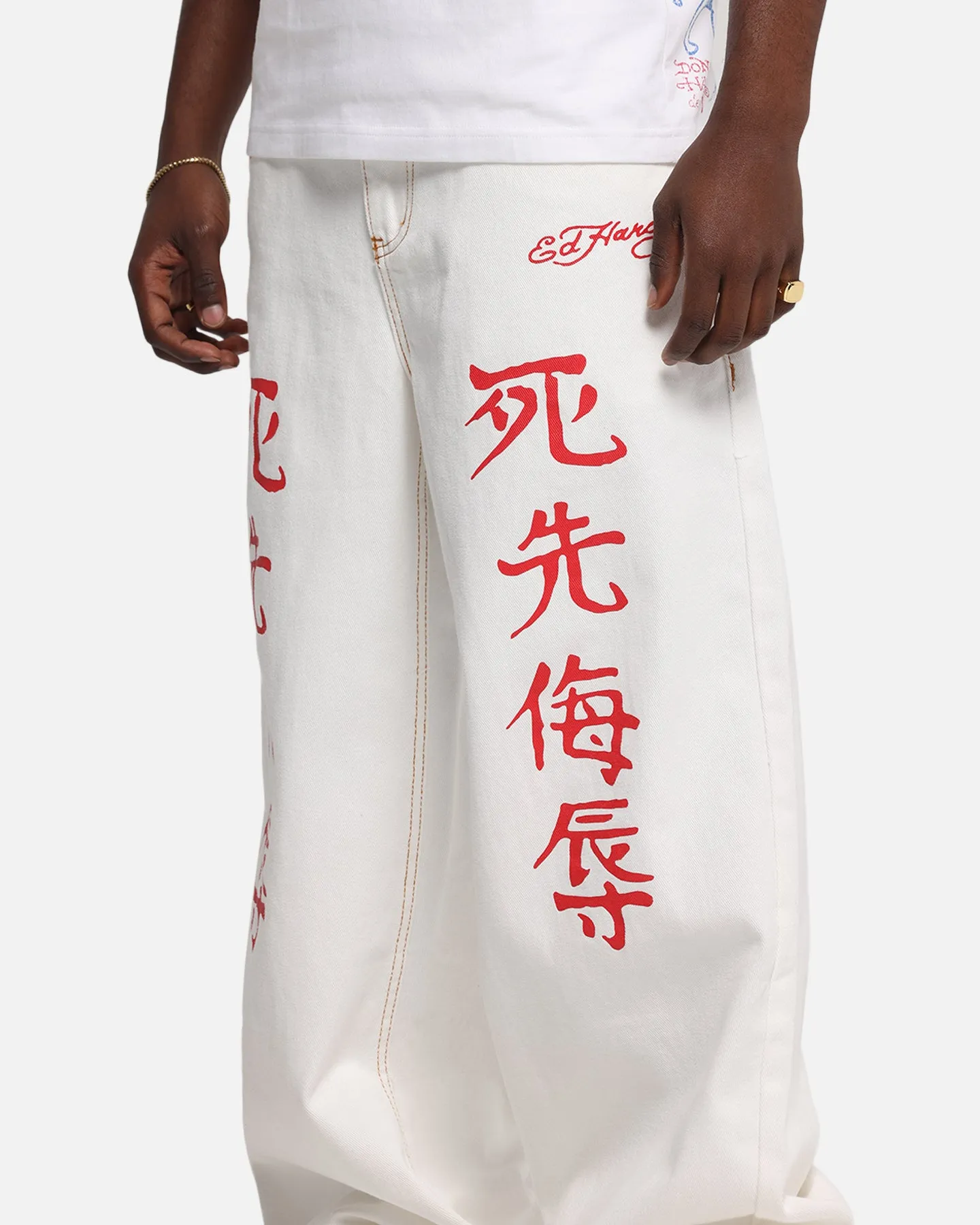 Ed Hardy Death Before Dishonour Jeans Off White Morning Ready Layer game