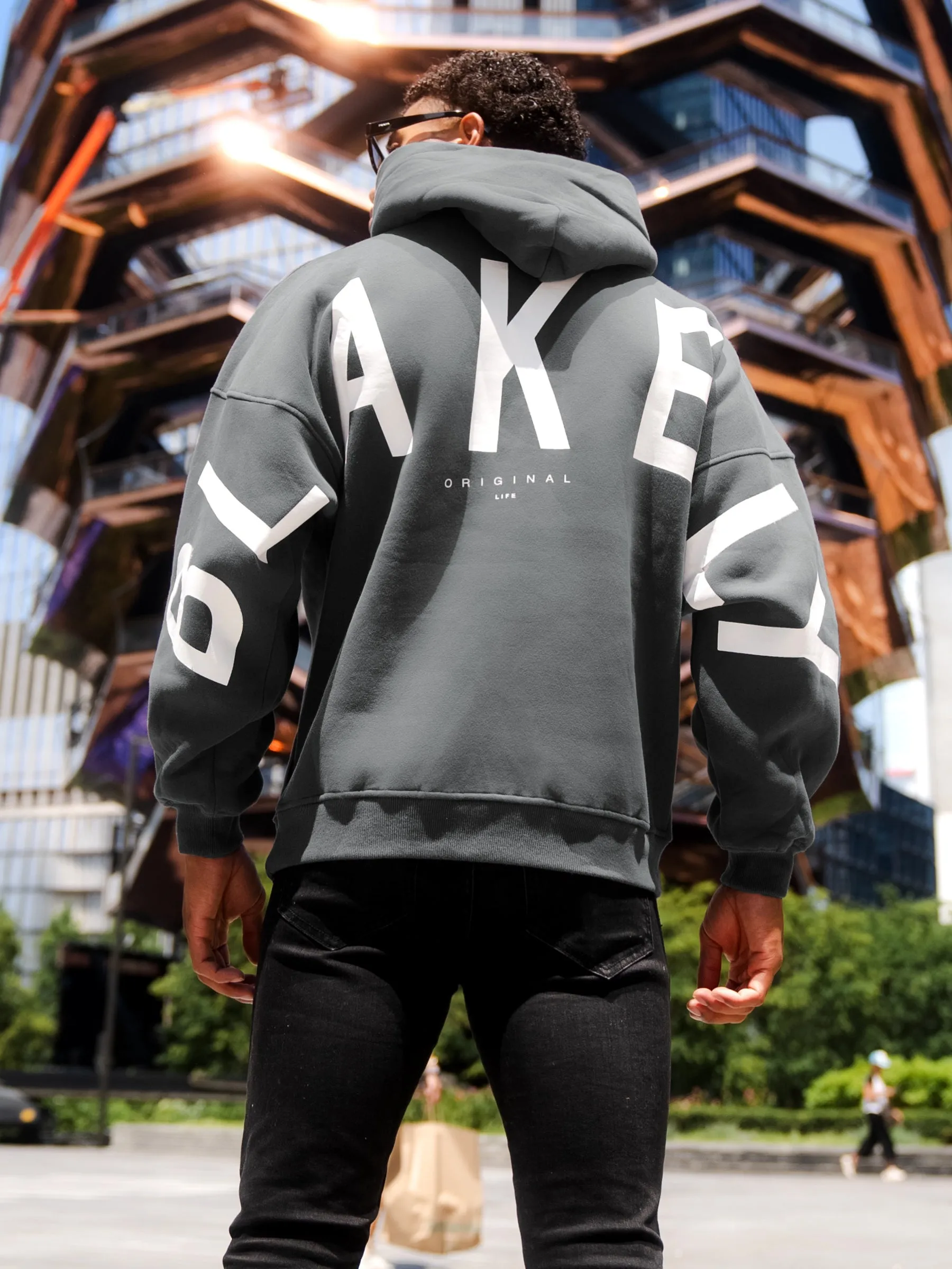 Idris Oversized Hoodie - Safari Green Recycled fabric Walrus like