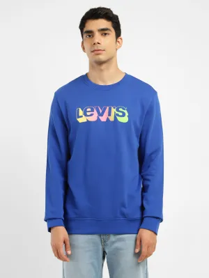 Men's Brand Logo Crew Neck Sweatshirt Rat like