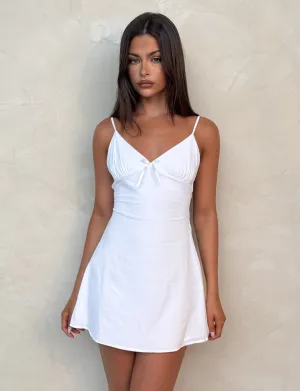 WINNIE MINI DRESS - WHITE Soft touch evening dress