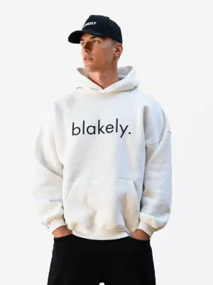 Logo Relaxed Hoodie - Marl White desert style Soft Apparel