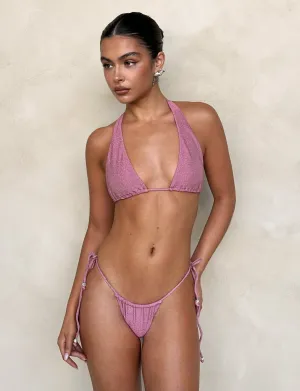 Eco Friendly Shimmer Effect MARIEL BIKINI BOTTOM - PINK : PINK SPARKLE