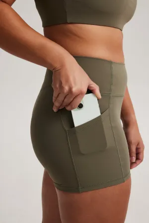 Pocket Shorts (Mini 4") in Avocado Travel Clothing