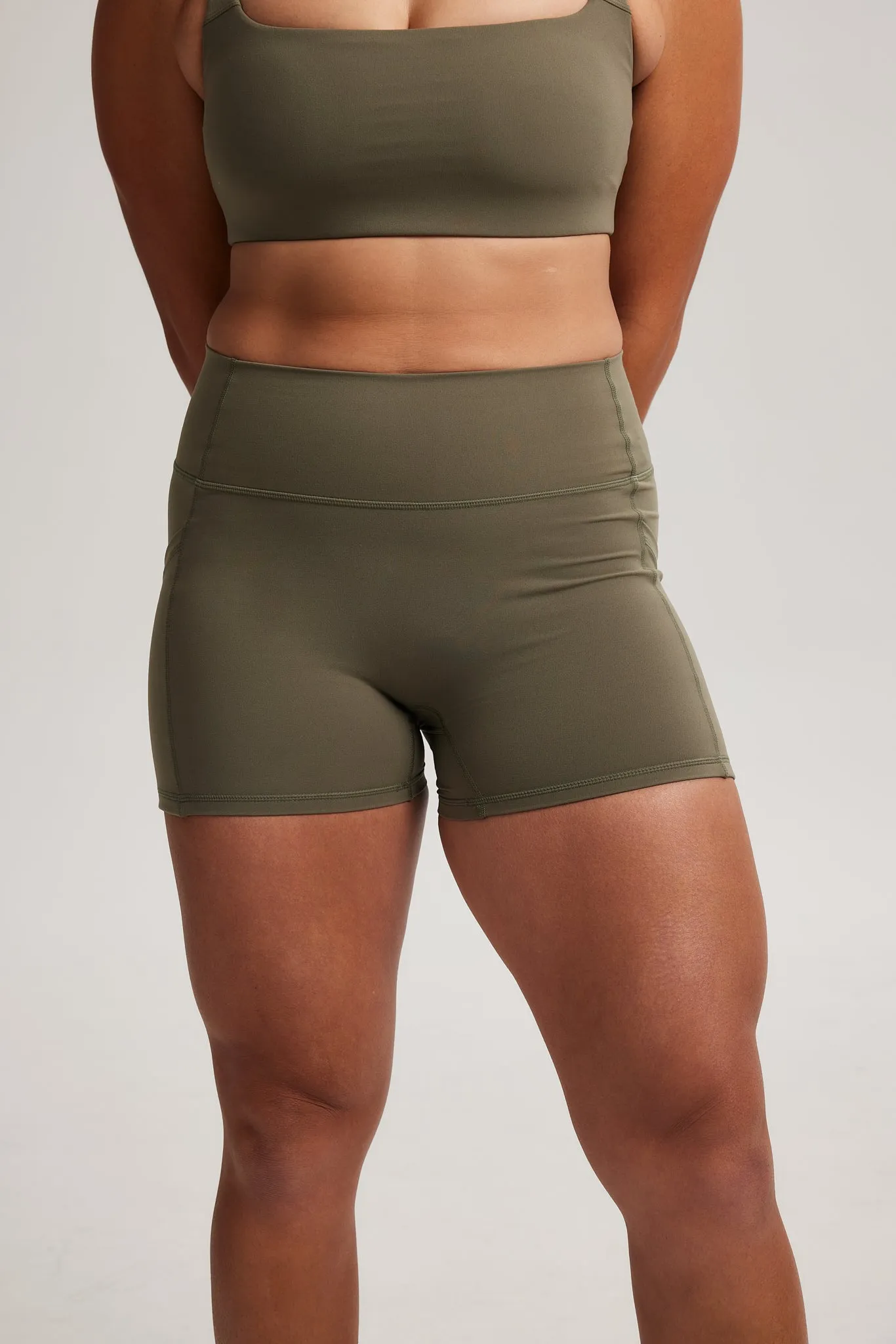 GussetDesign Pocket Shorts (Mini 4") in Avocado