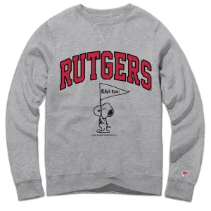 Peanuts x Rutgers Spirit Crewneck Sweatshirt Ribbed Cuffs Fashion Layer