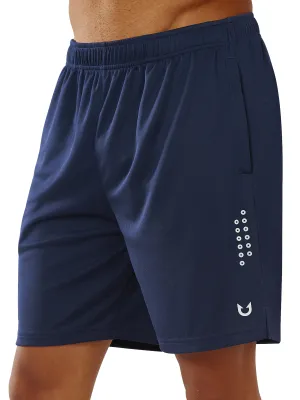 Non Slip Inner Grip Men's 7-inch Mesh Tennis Sweat Shorts with Pockets Elasticated Waist
