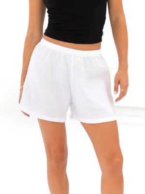 Mila Summer Shorts - White prom night