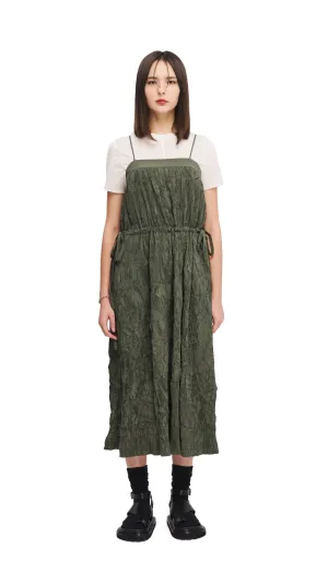 Cyber Core FourWayStretchClothing Crinkle Pleat Dress