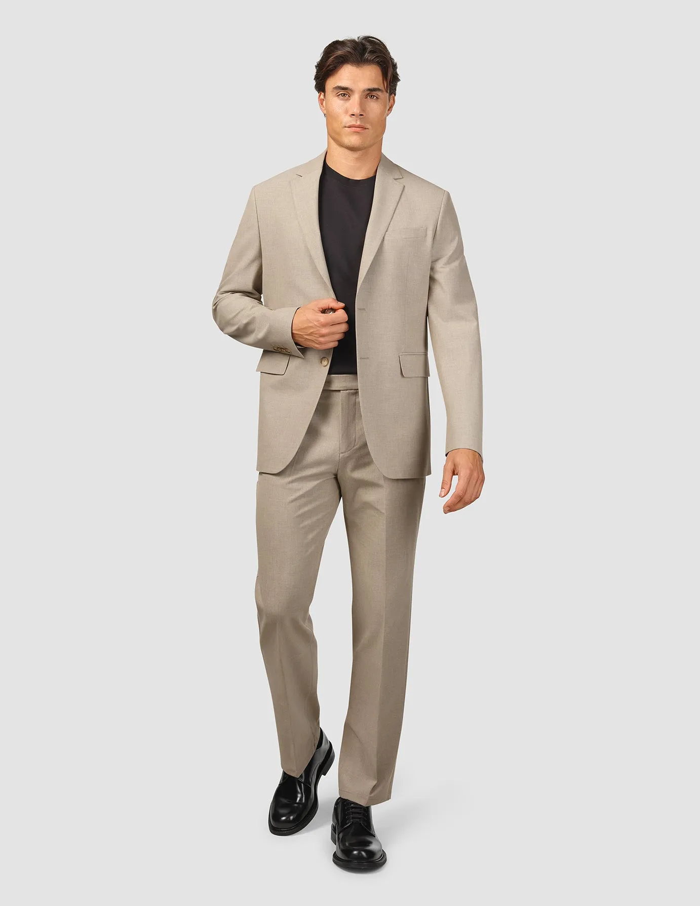 Essential Suit Pants Relaxed Fit Beige Melange Performance Wear