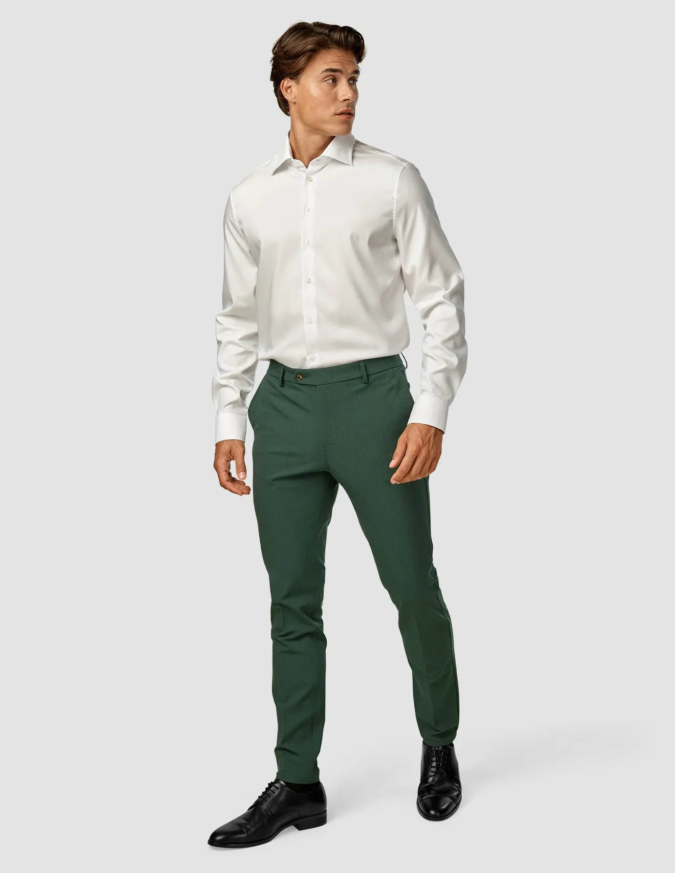 Stretchable Fabric Essential Suit Pants Slim Pine Green