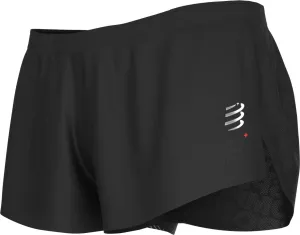 On The Go Simple Vibe Compressport Racing Mens Split Running Shorts - Black
