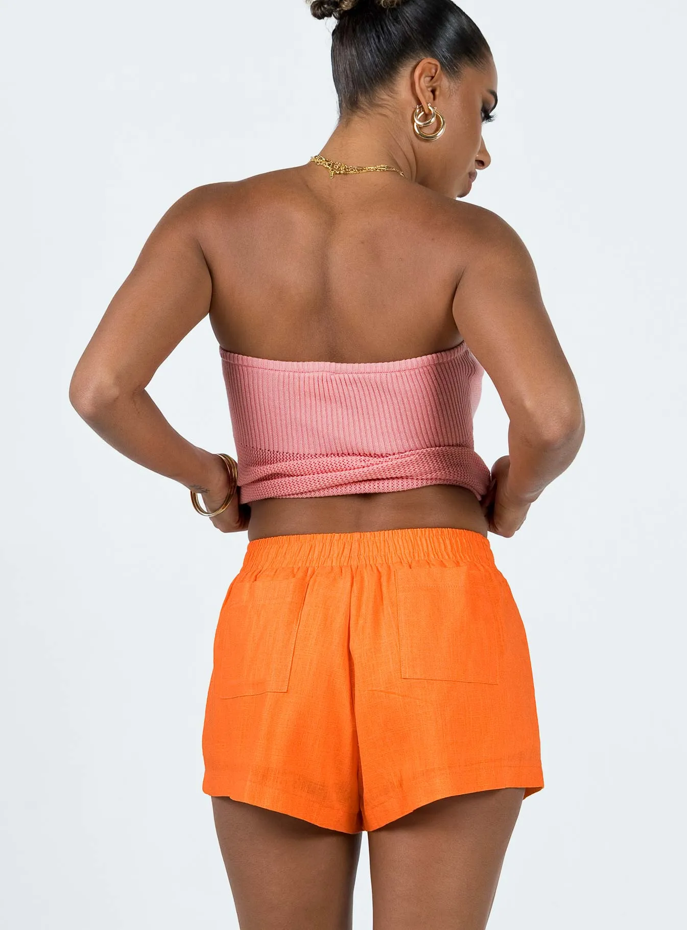 PreShrunkFabric AbrasionResistant Material Beach House Shorts Orange