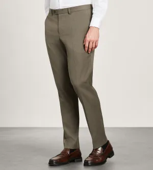 Travel-Ready NonChafingLegs Slim Fit  Brown Solid Suit Pants