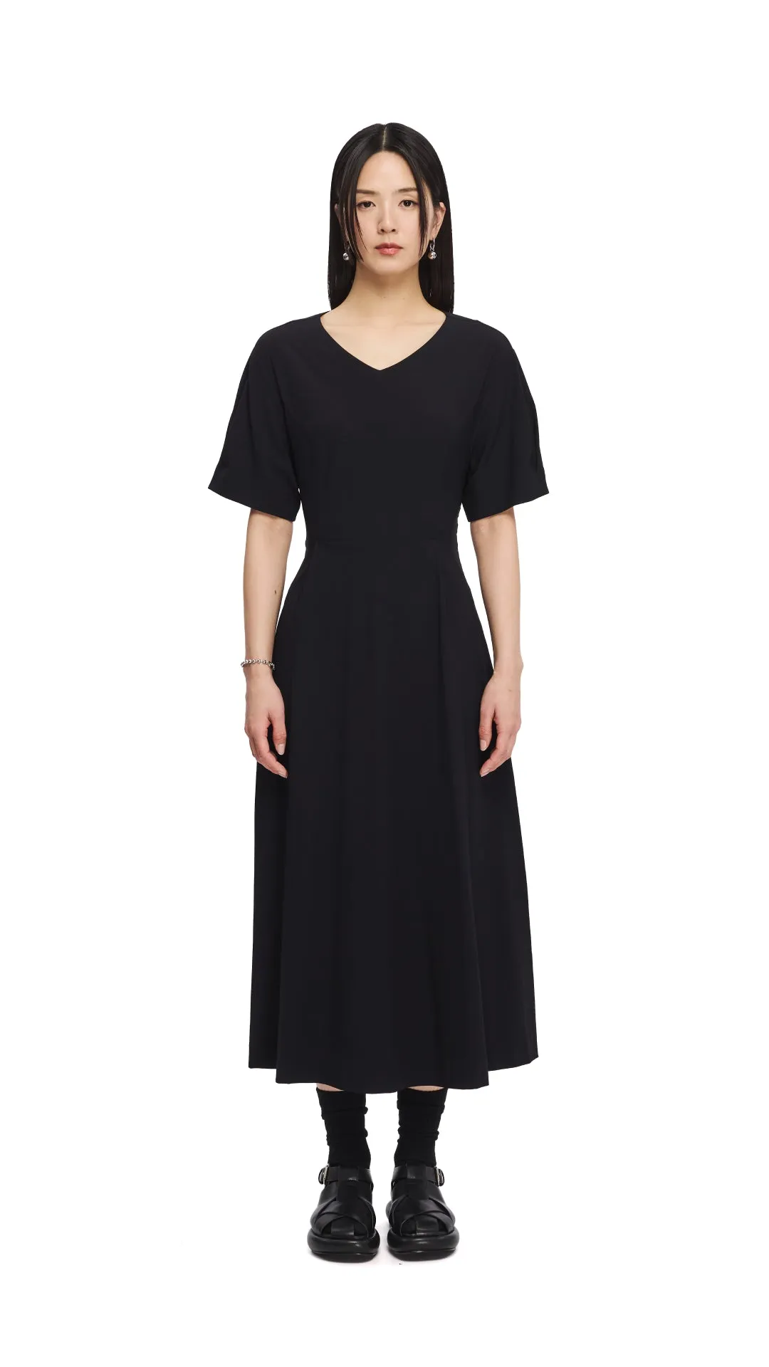 FadeResistantDye DoubleLayerReinforcement Back Ribbon Maxi Dress