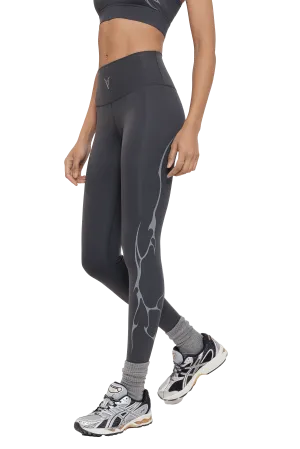 LEGGINGS GRAY VEINS GRAPHIC - GRAY Body Wrap Daily Style