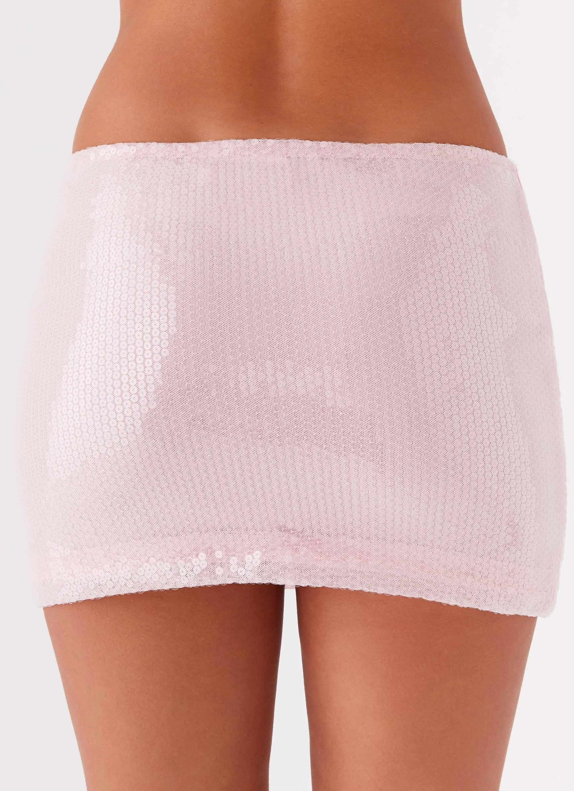 Relax Draping Perfect Fantasy Sequin Mini Skirt - Pink