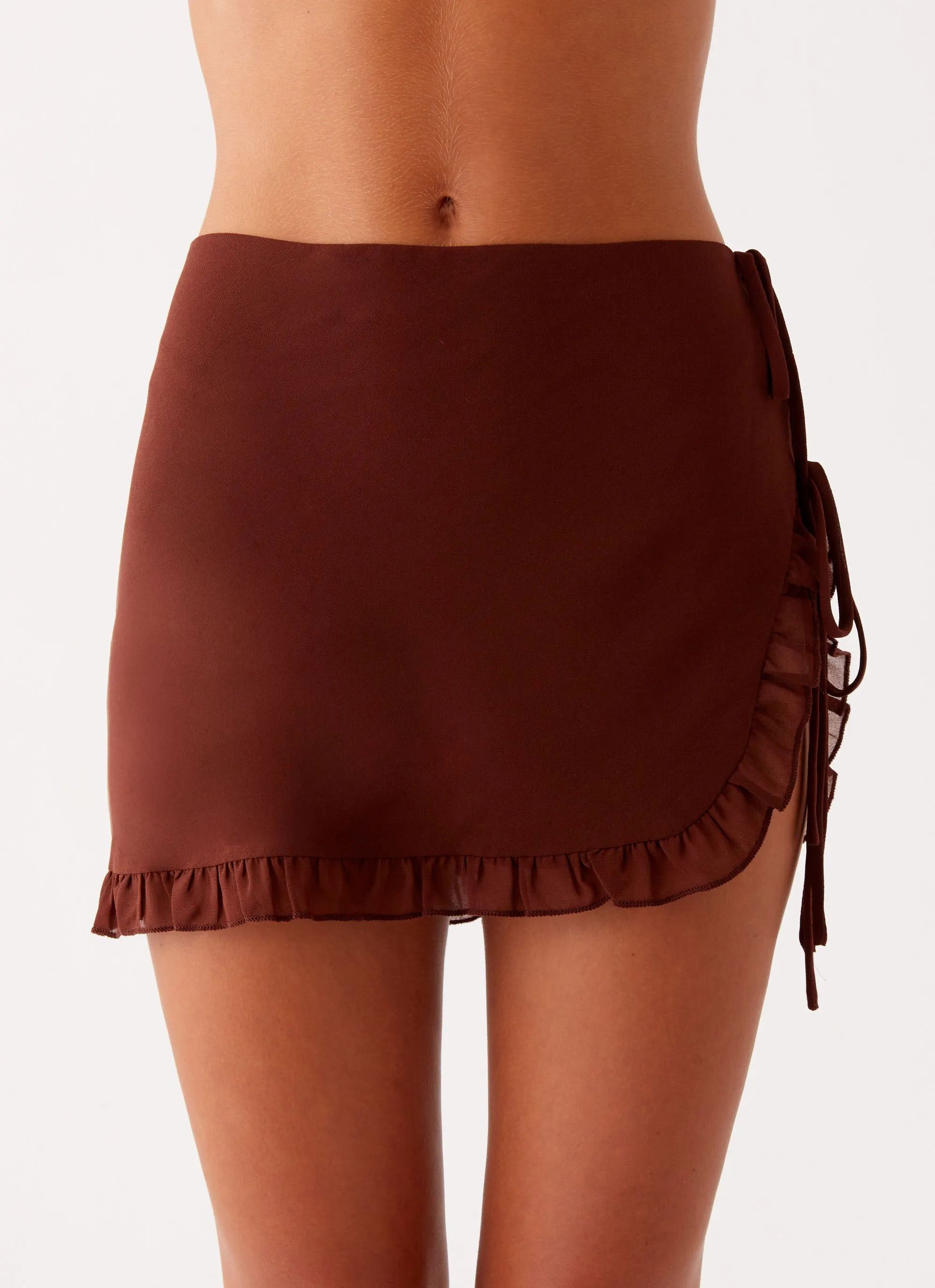 Layered Look Iggy Mini Skirt - Chocolate