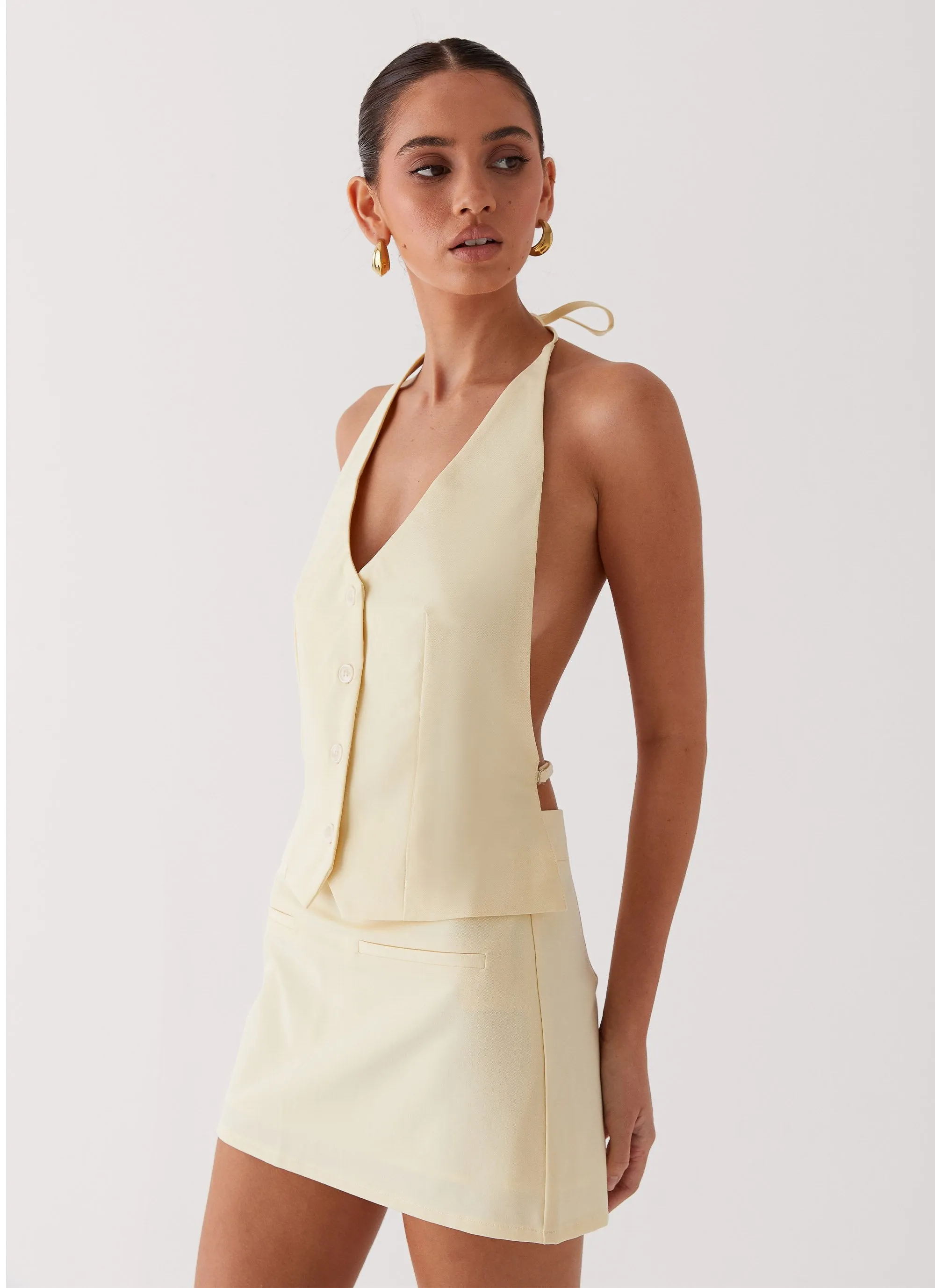 Off-Shoulder Sarah Mini Skirt - Butter