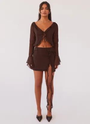 Formal Outfit All Day Ready My Favourite Part Mini Skirt - Dark Mocha