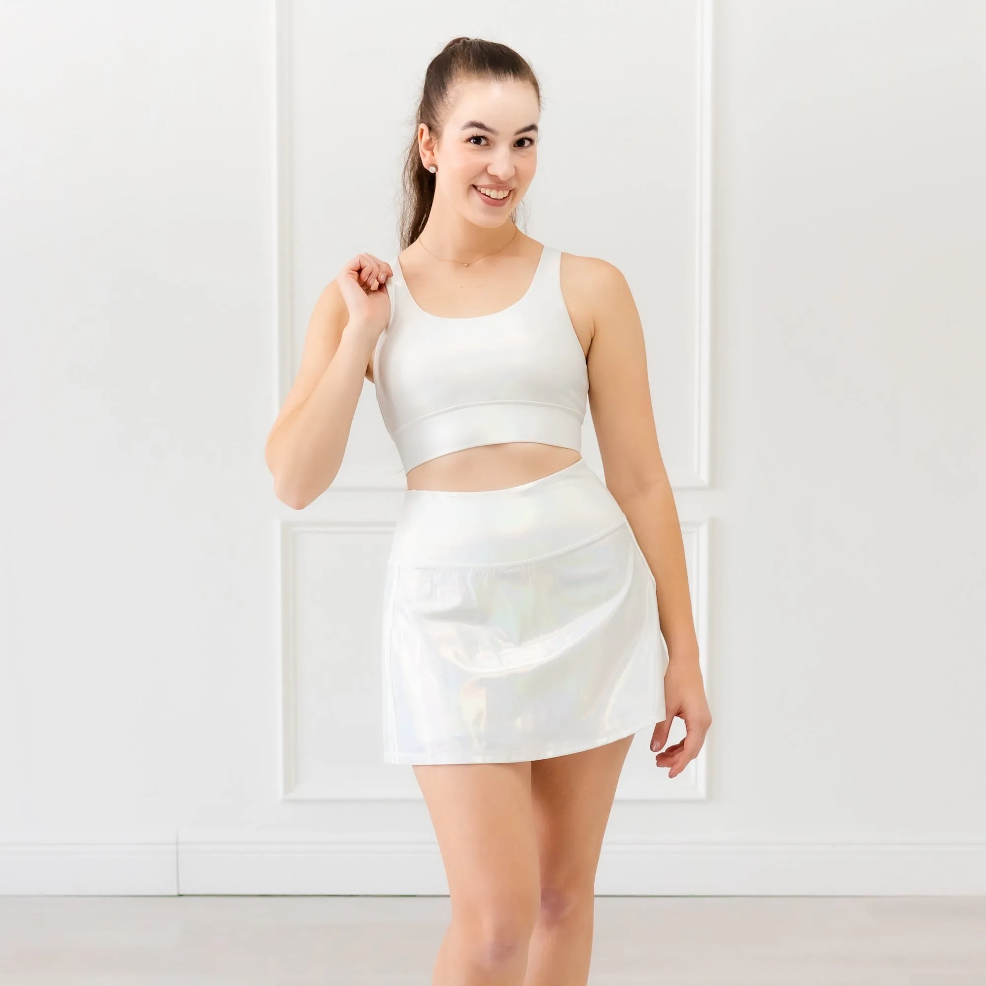 Casual Chic Wear Pearl Prism Athletic Skort