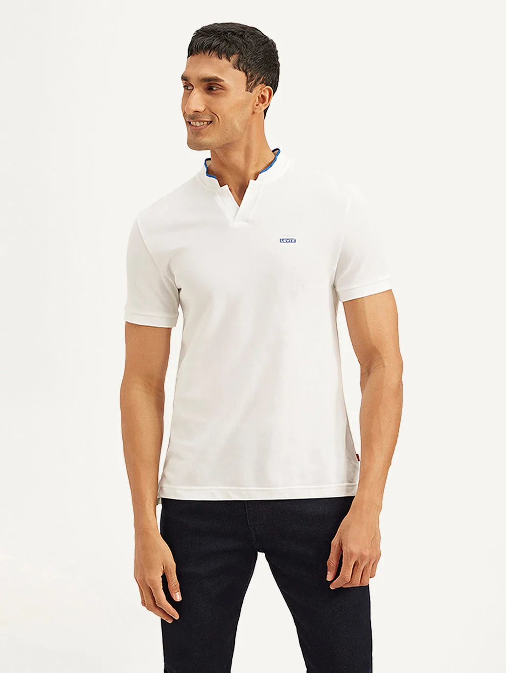 Men's Solid Slim Fit Polo T-shirt Tapered Armhole Design Party Ready
