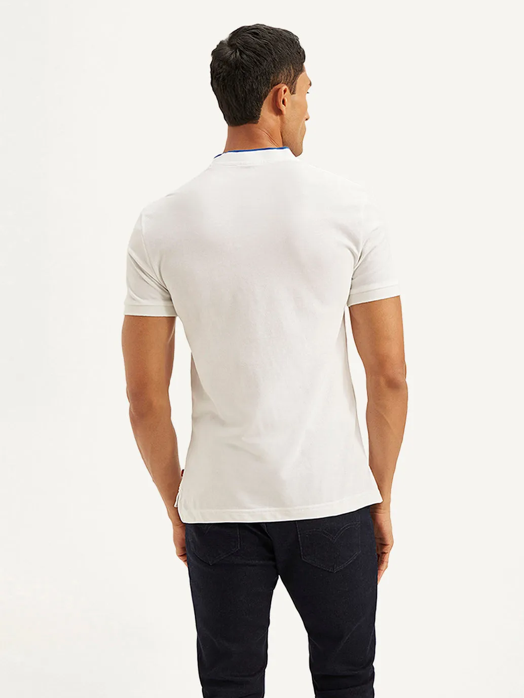 Soft Jersey Fabric Minimalist Design Men's Solid Slim Fit Polo T-shirt