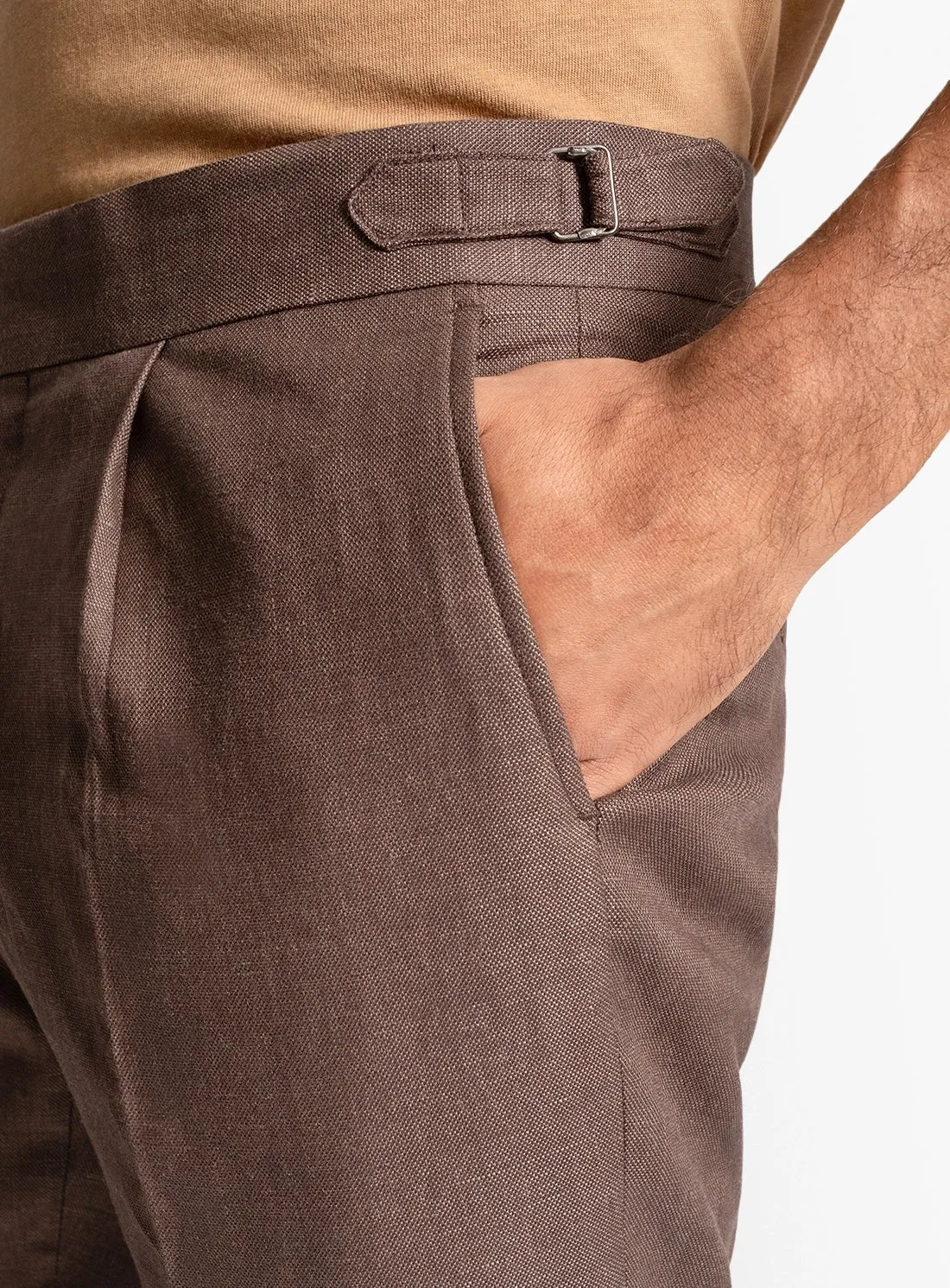 Reinforced Pockets Stretchable Santorini Espresso Brown Trousers
