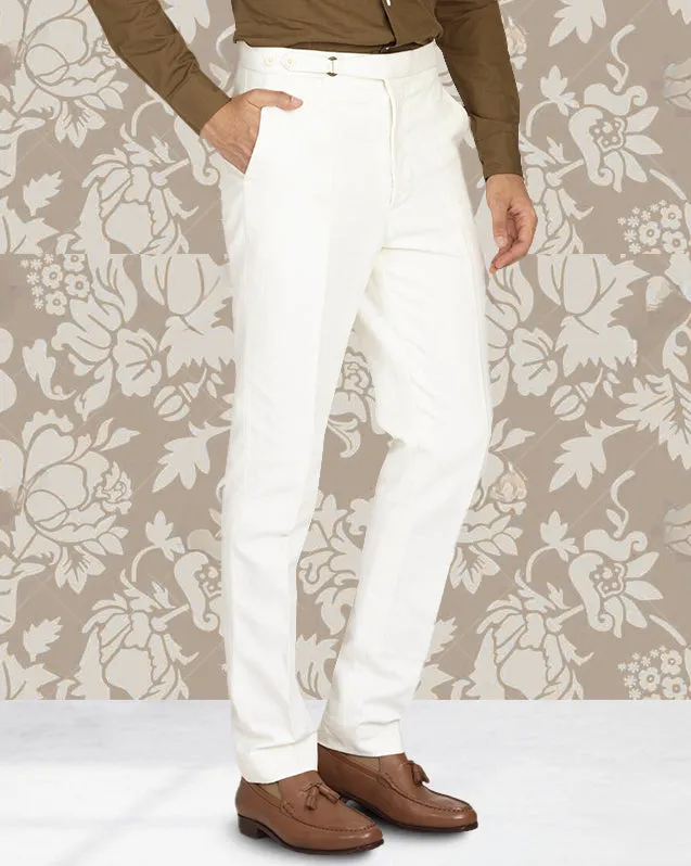 Linen Cotton Canvas: Cream Pant LightweightWeave