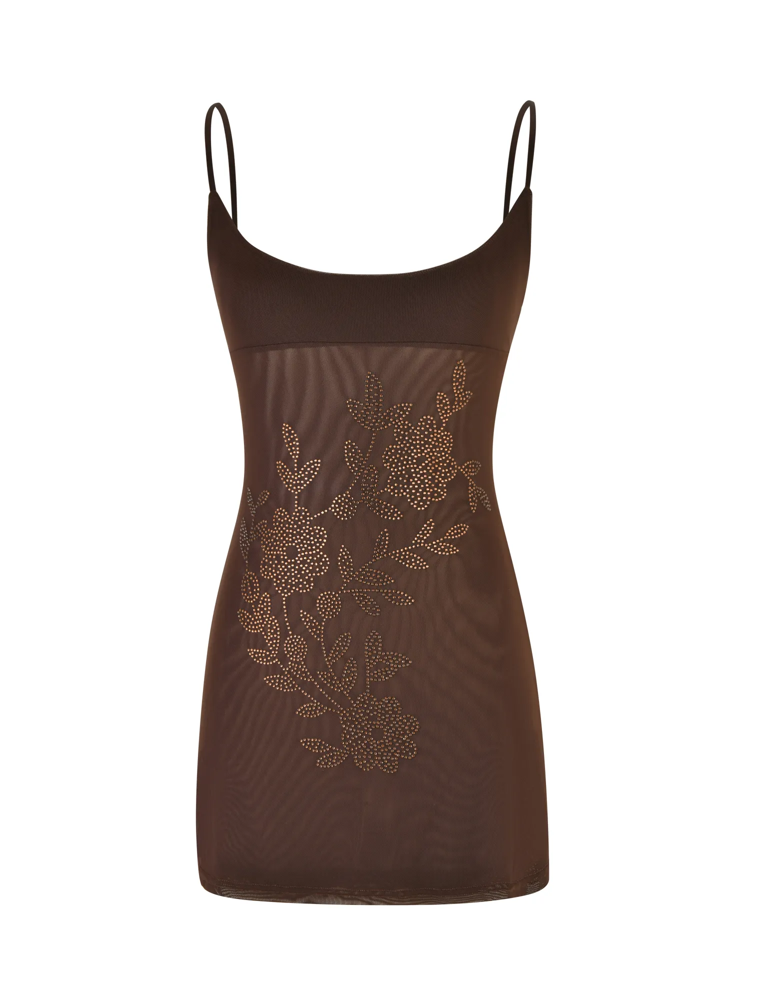 OCTAVIA MINI DRESS - BROWN : CHOCOLATE Statement-Print Fitted Base