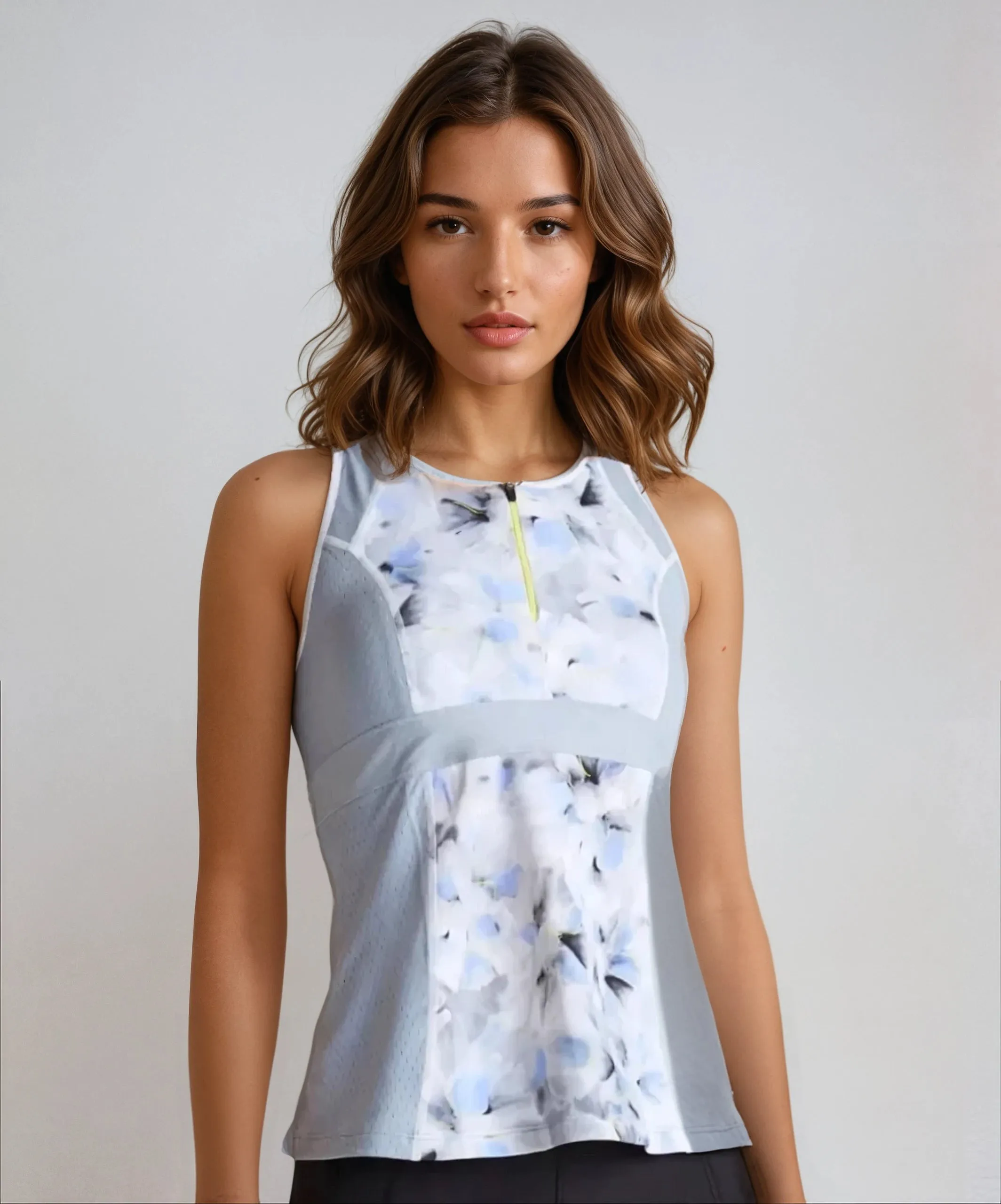 low end market users Adaptive Flex Panels Blurry Bouquet Tank Top w/ Built-In Sports Bra
