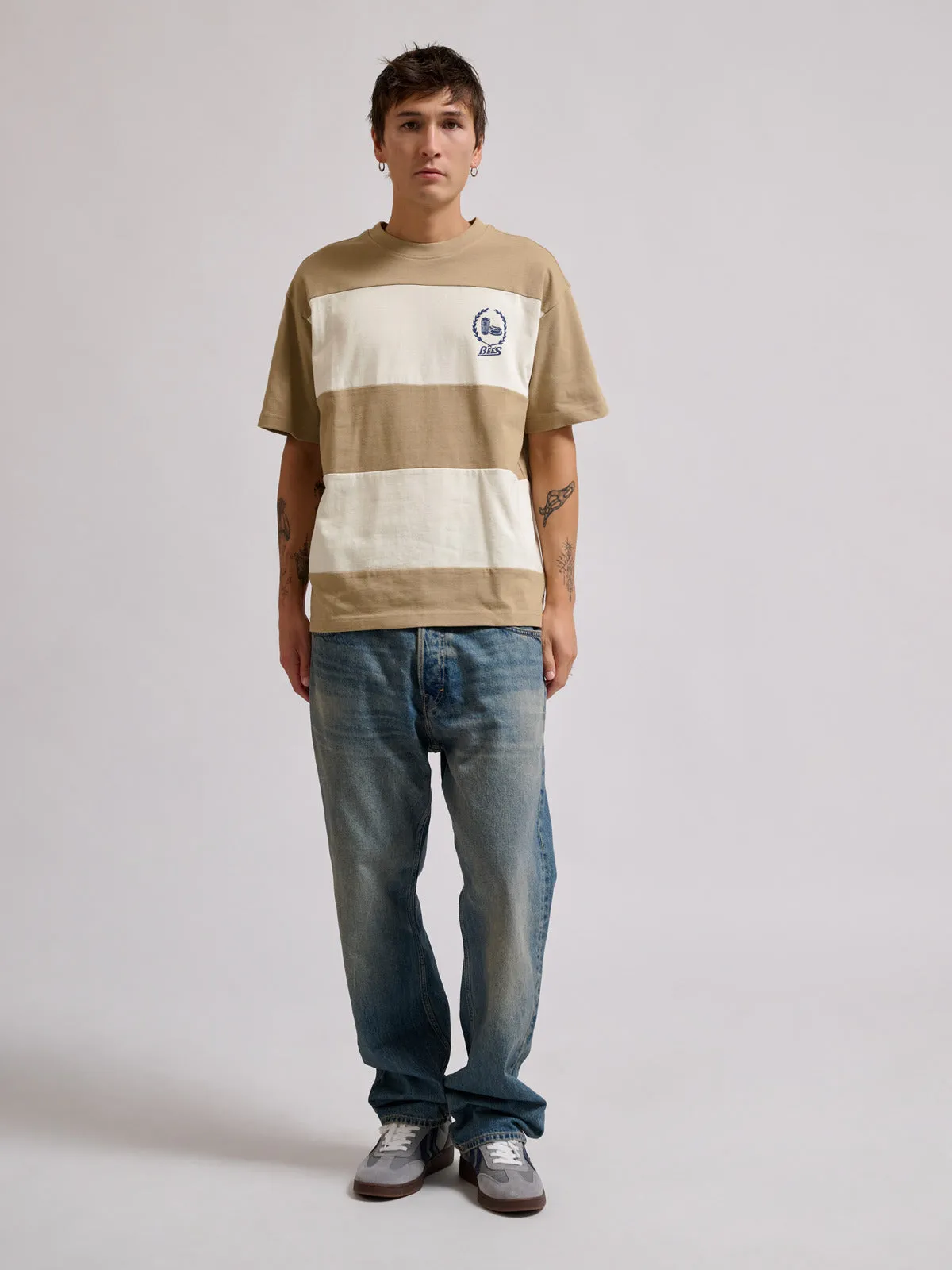 Quality Layer Eco Certified Textile Loose T-Shirt S/S Bees Stripe