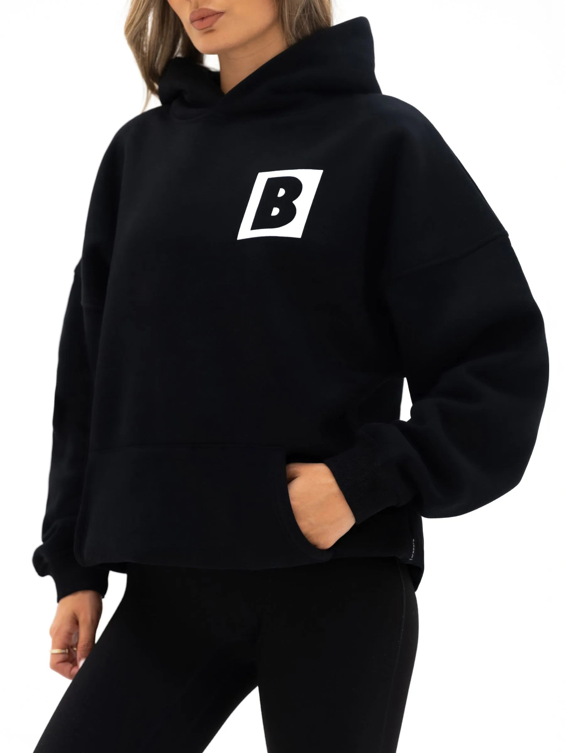 Skiing wear Offset Oversized Hoodie - Black