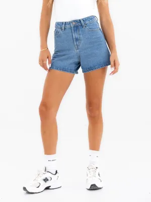 Blakely High Rise Denim Shorts - Mid Blue fresh start Warm Look