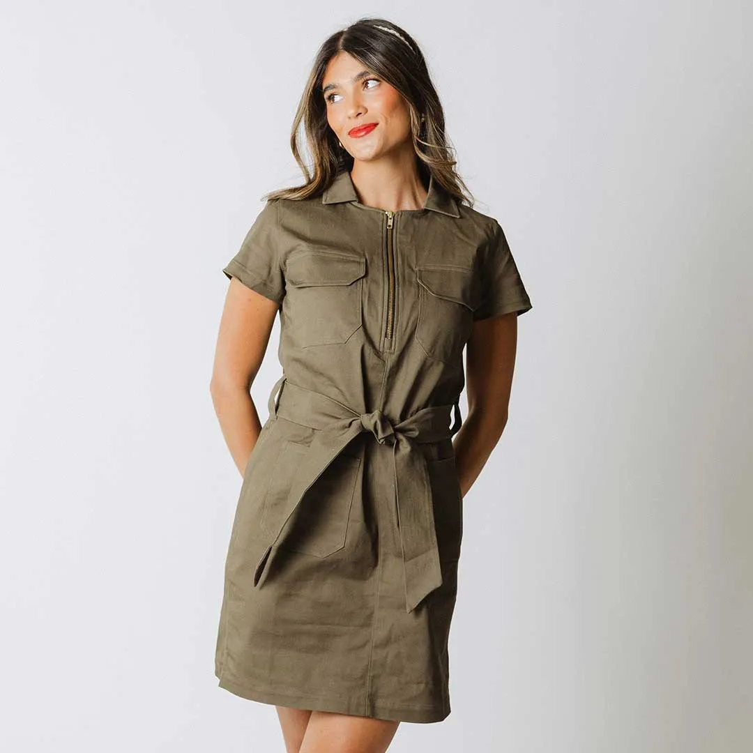 Leader Core Hamptons Dress, Olive Canvas