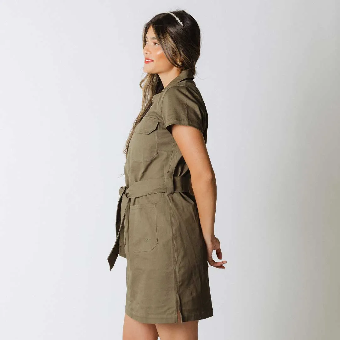 Hamptons Dress, Olive Canvas Water Soul Reinforced Stress Points
