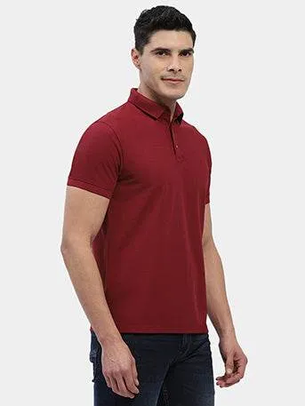 Hummel Men Jaye Red Golf Polo Tshirt MicroPerforatedTexture Layer Play