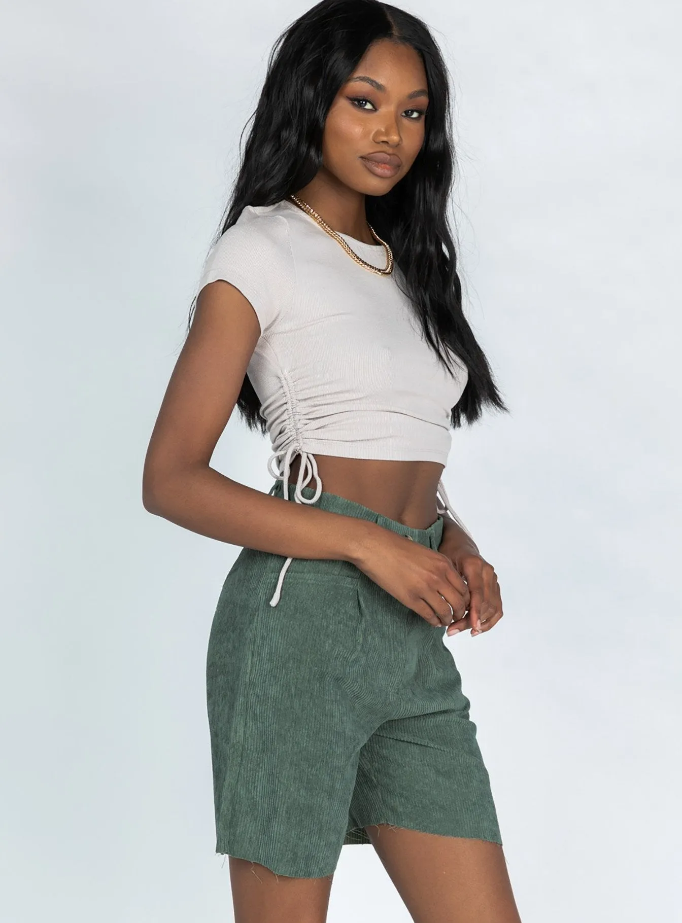 Cooper Shorts Green Stretchable Waistband Hotel Style