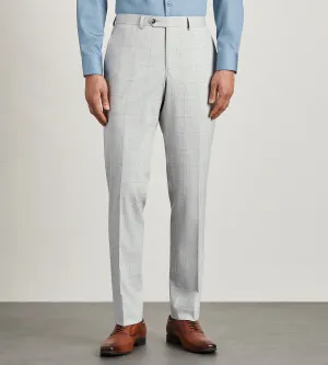 Chic Wear Soft Touch Slim Fit Light Grey Plaid Suit Pants