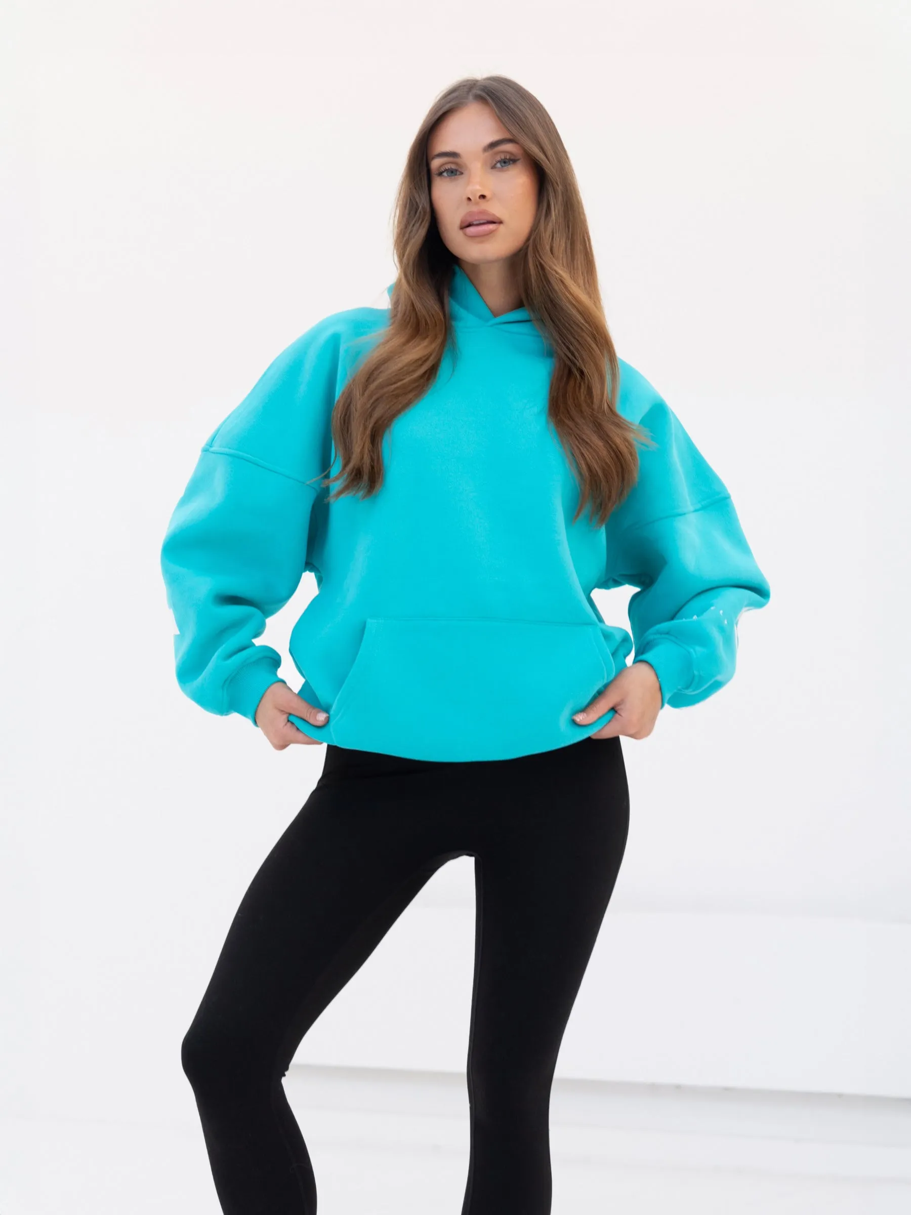 Cozy Energy swimming cover-up Isabel Oversized Hoodie - Aqua