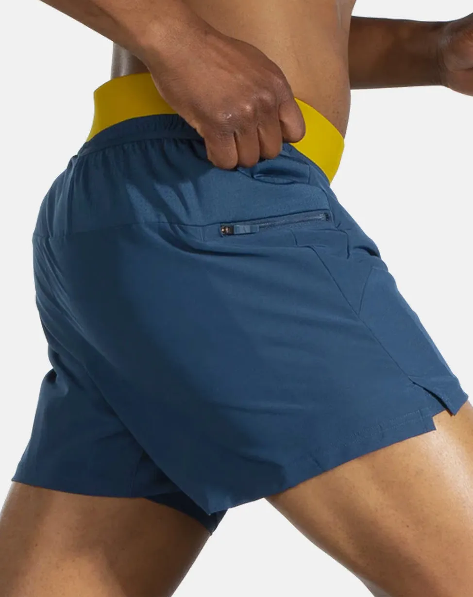 dress shorts Durable Stitching Brooks 5 Inch Sherpa 2 In 1 Mens Running Shorts - Blue
